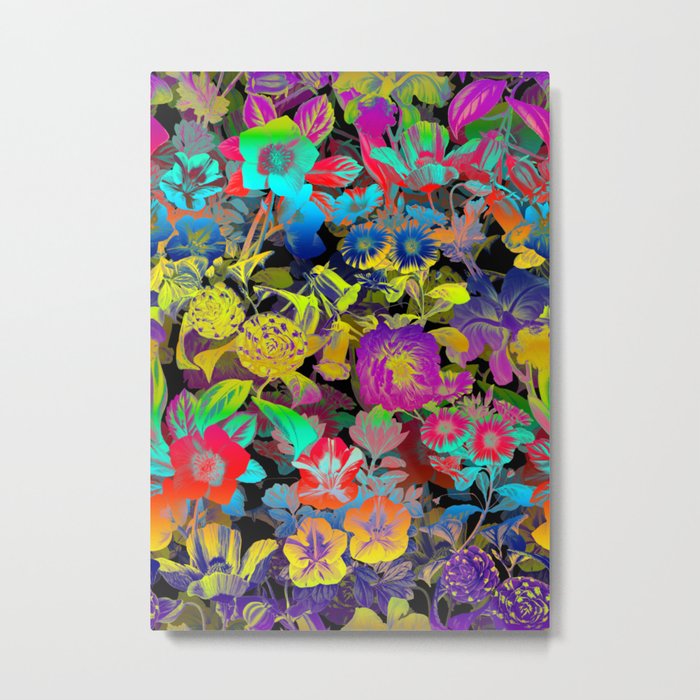 Lsd Floral Pattern Metal Print