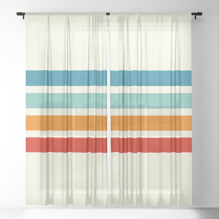 Alaunus - Stripes on Beige Sheer Curtain