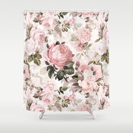 Vintage & Shabby Chic - Sepia Pink Roses  Duschvorhang