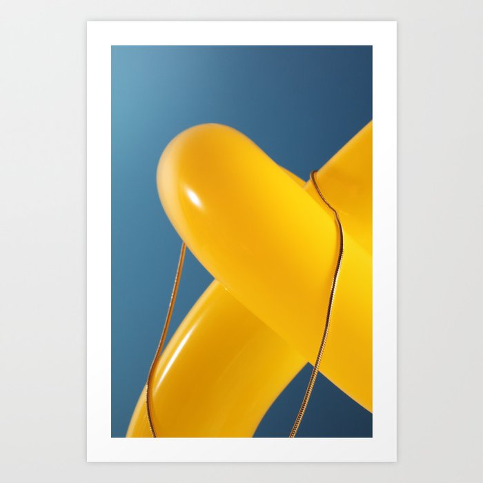 Necklace on yellow balloon Art Print