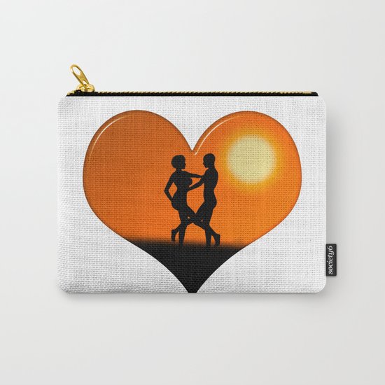 Sunset Dancing Couple Love Heart Carry-All Pouch
