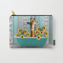 Bathtub with Giraffen sunflowers Carry-All Pouch