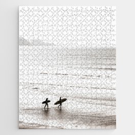 Surfer Black and White Jigsaw Puzzle