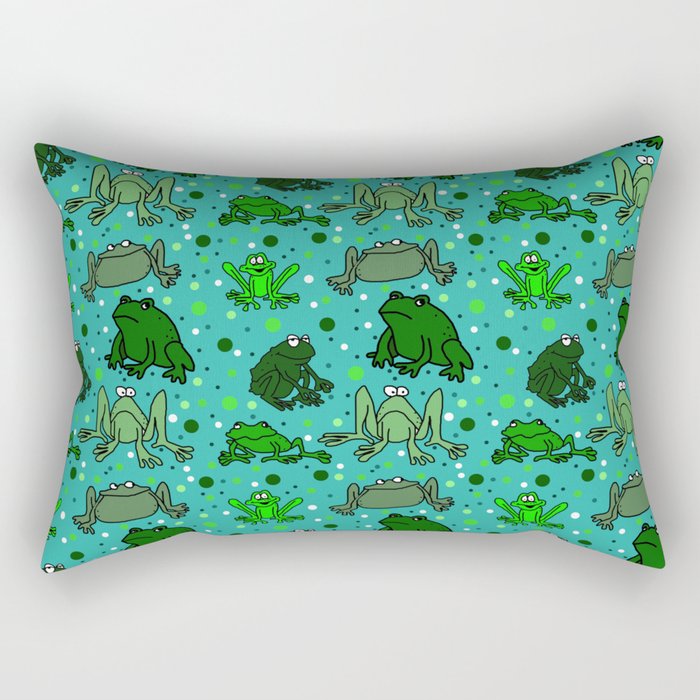 Cartoon Frogs Rectangular Pillow