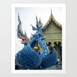 Wat Rong Suea Ten (Blue Temple), Chiang Rai, Thailand Art Print