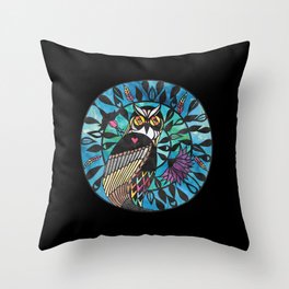 Owl - Paper cut design Throw Pillow