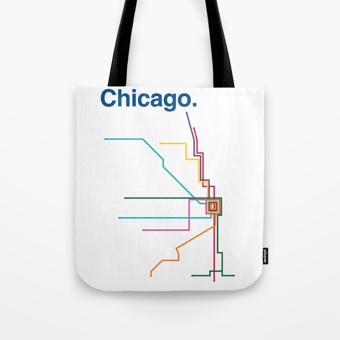 Chicago Transit Map Tote Bag