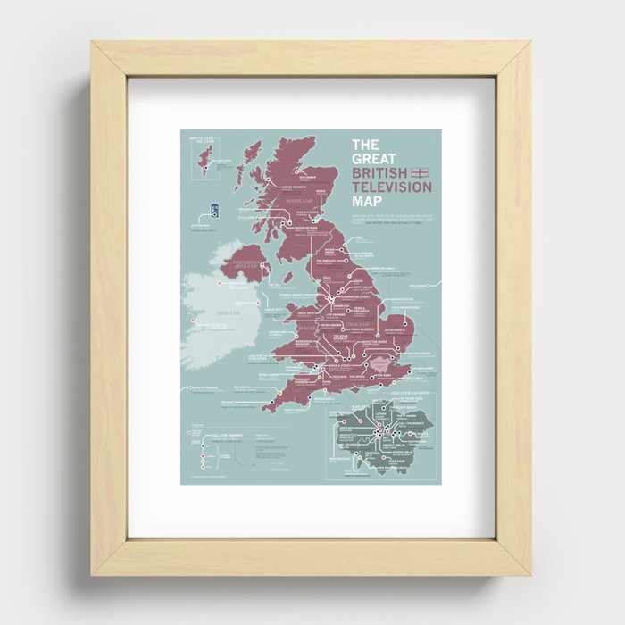 The Great British Television Map Recessed Framed Print