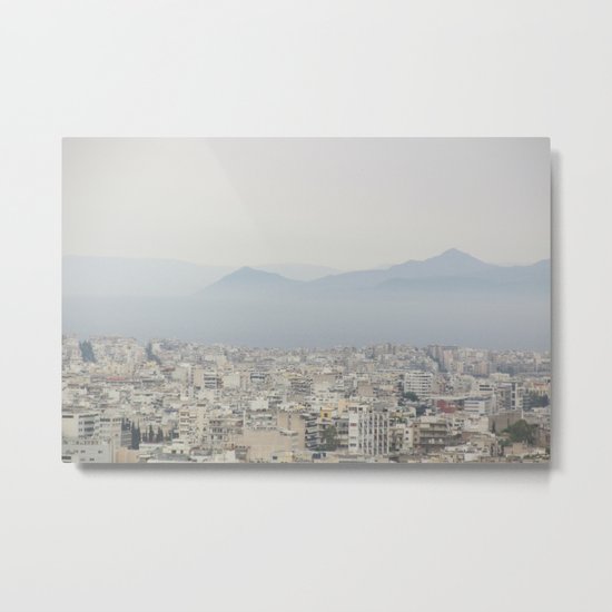 Haze Over Athens Metal Print