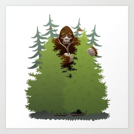 Hiding Bigfoot Art Print