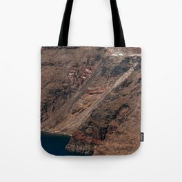 Volcanic Island of Santorini | Cliffs on the Water | Landscape of Greece, Europe | Travel Photography Tote Bag