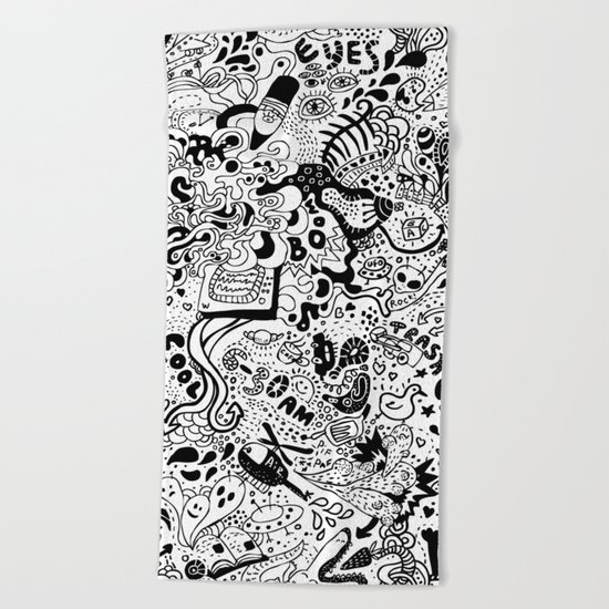 cute graphite Beach Towel