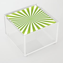 Green and White Sunburst Pattern Acrylic Box