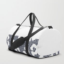 White Leopard Print Lace Horizontal Split on Dark Gray Duffle Bag