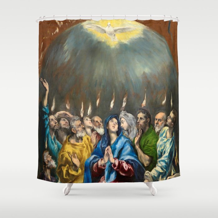 El Greco Domenikos Theotokopoulos Pentecost Shower Curtain By