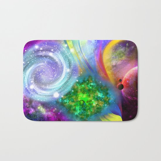 Rainbow space Bath Mat