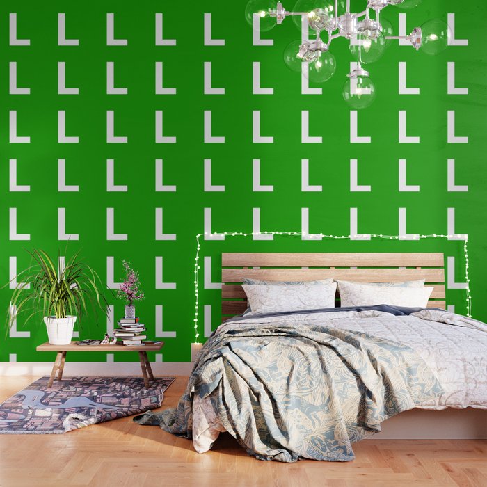 Letter L (White & Green) Wallpaper