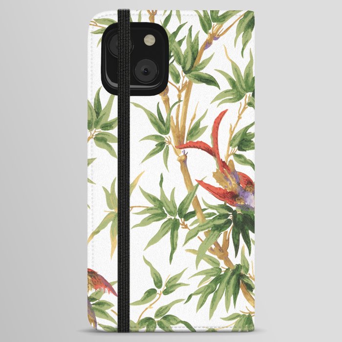 Birds of Paradise Wallpaper Pattern iPhone Wallet Case