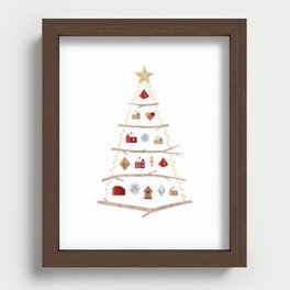 Modern Scandinavian Christmas Tree Recessed Framed Print