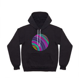 Abstract Colorful Purple Curved Stripes Hoody