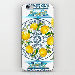 Lemon wreath,majolica Sicilian style art iPhone Skin