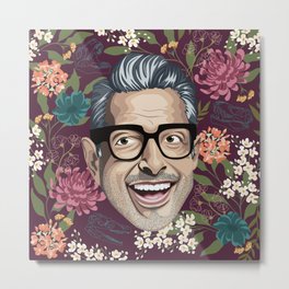 Jeff Goldblum Metal Print | Celebrity, Clevergirl, Illustration, Floral, Graphicdesign, Jeffgoldblum, Portrait, Actor, Movie, Dinosaur 