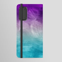 Purple Aqua Teal Ombre Pattern Watercolor Painting Android Wallet Case