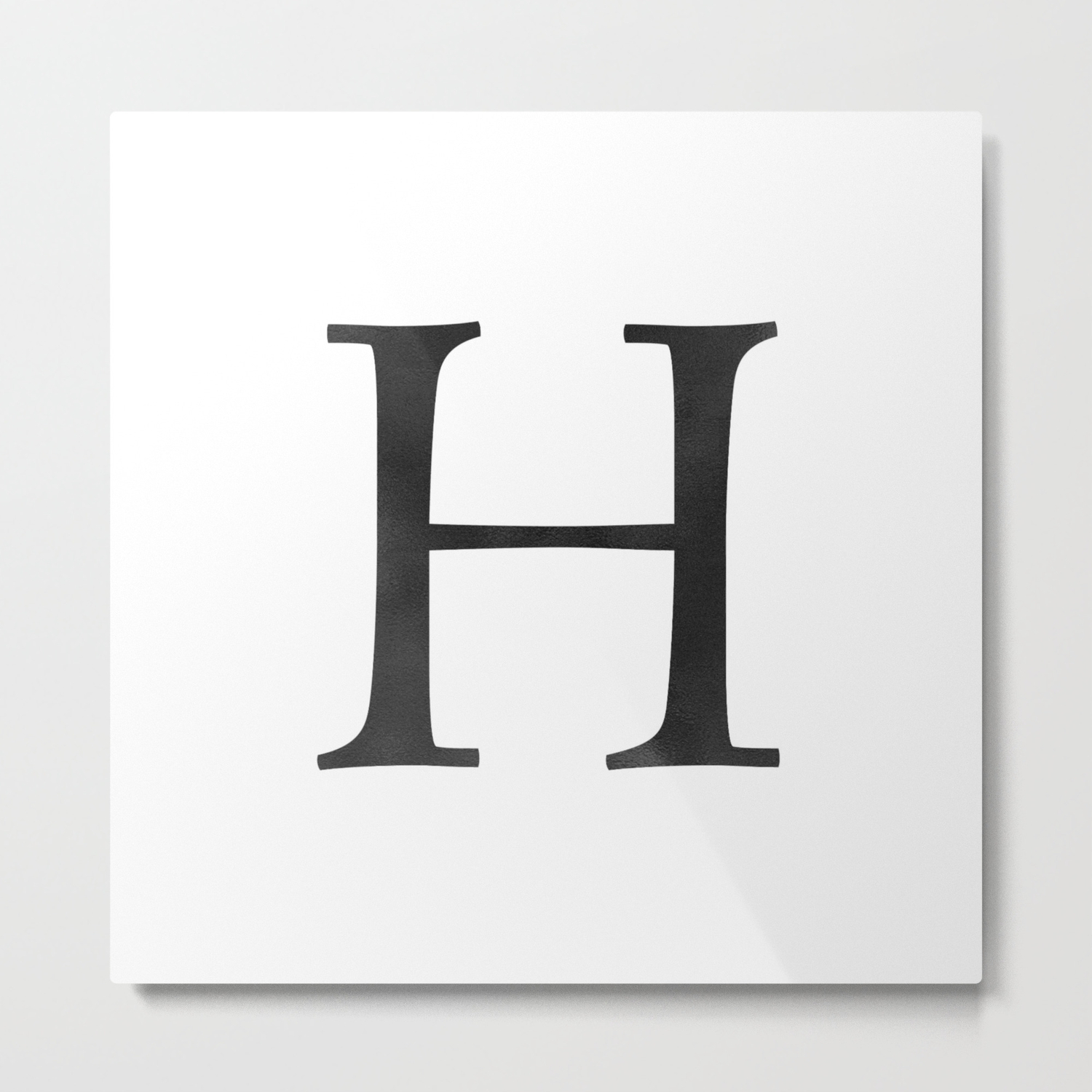 Letter H Initial Monogram Black And White Metal Print By Followmeinstead Society6