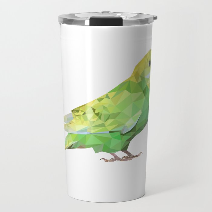Geometric green parakeet Travel Mug