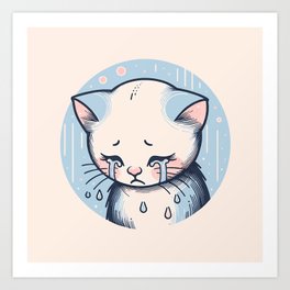 Valley of Tears - Sad Kitten Art Print