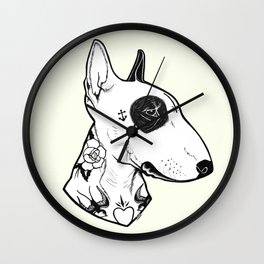 Bull Terrier dog Tattooed Wall Clock