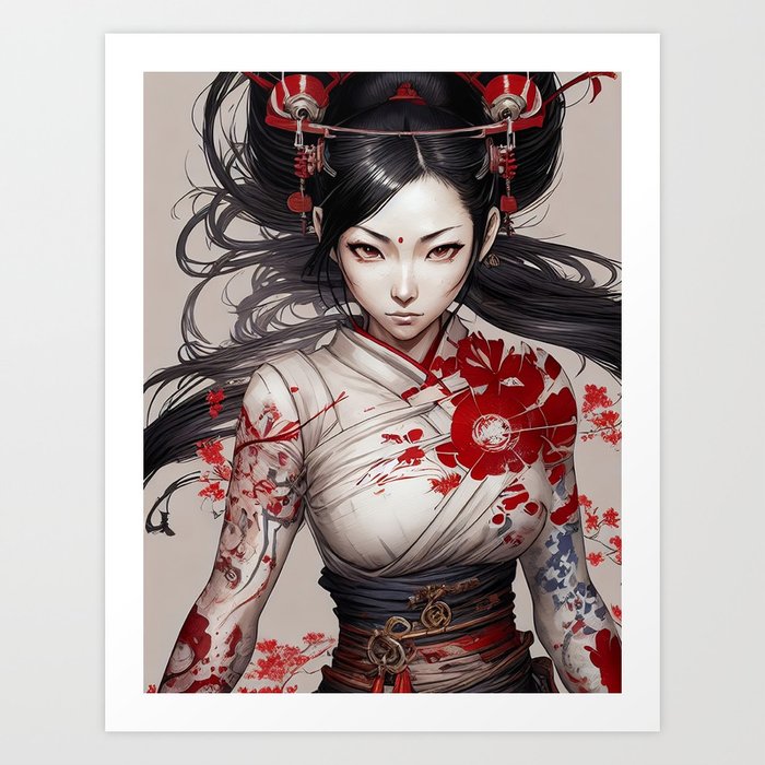 Battle Geisha Art Print