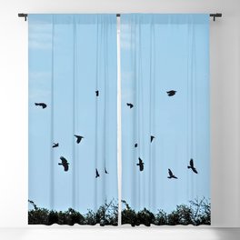 Ravens Flying Birds Over Trees Blackout Curtain