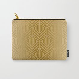 Gold geometric pattern on a gold background Carry-All Pouch
