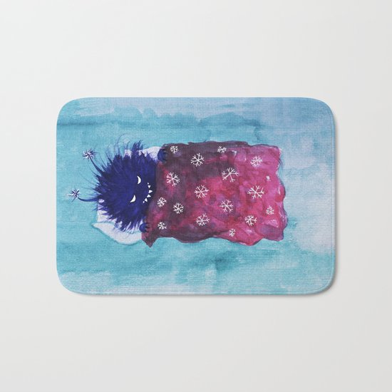 Cute Evil Bug Goes To Sleep Bath Mat