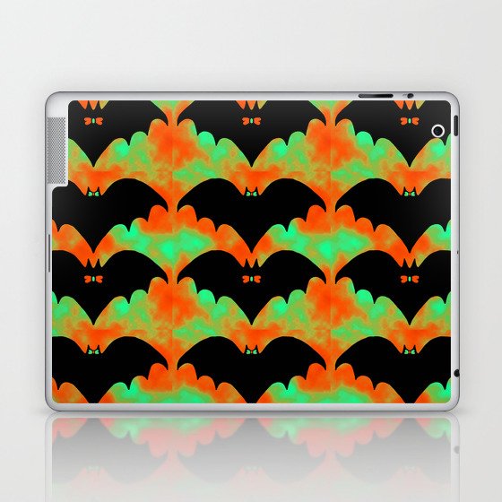 Bats And Bows Orange Green Laptop & iPad Skin