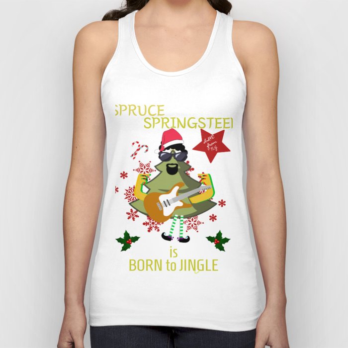 Christmas, Xmas, Spruce Springsteen, Funny, Cute, the Boss Tank Top