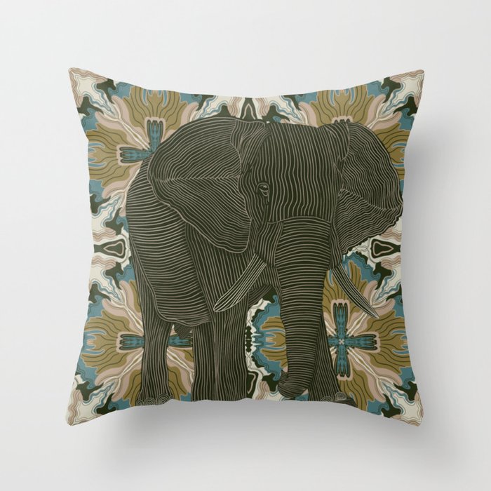African Elephant Throw Pillow