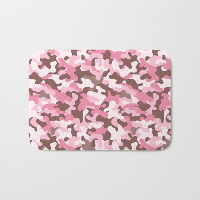 Pink Military Camouflage Pattern Bath Mat