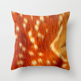 Natural deer skin, animal fur decor Throw Pillow