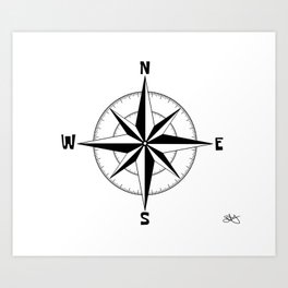 Compass Rose  Art Print