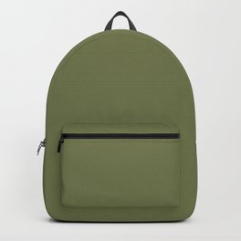 Dark Green-Brown Solid Color Pantone Calliste Green 18-0324 TCX Shades of Green Hues Backpack