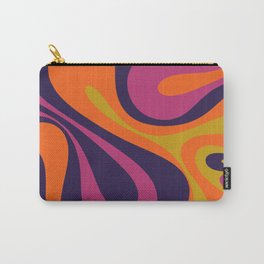 Mod Swirl Retro Abstract 60s 70s Pattern Blue Orange Lime Magenta Carry-All Pouch