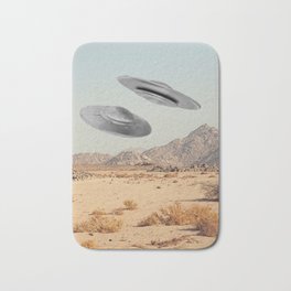 UFOs Over The Desert Bath Mat | Whimsicalaliens, Ufos, Scifi, Flyingsaucers, Area51, Desert, Aliens, Ufosigtings, Ufophoto, Graphicdesign 