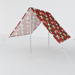 Red Ponsettia - White Christmas Floral Sun Shade