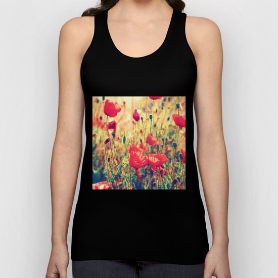 Morning Light - Poppy Field Unisex Tank Top