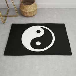 Yin Yang Feng Shui Harmony Black And White Area & Throw Rug