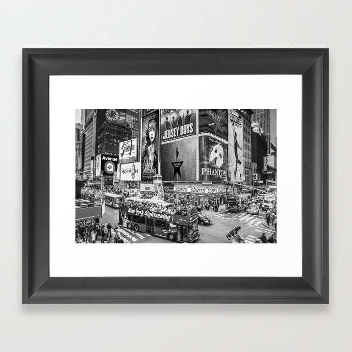Times Square II (B&W widescreen) Framed Art Print