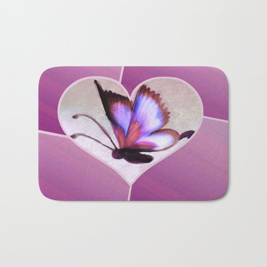 Butterfly Love - Lavender Bath Mat
