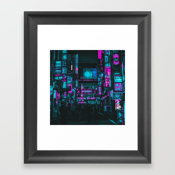 Cyberpunk City Framed Art Print